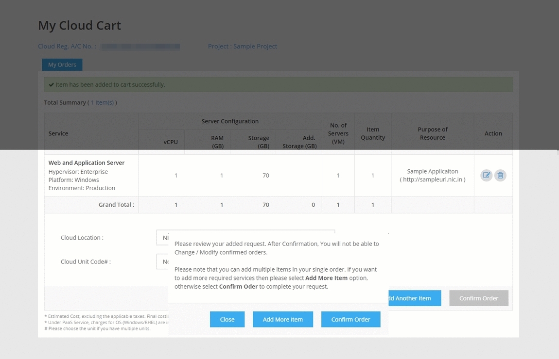 NICSI Cloud Services, Services Available on Cloud